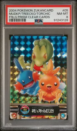 Pokemon Card Mudkip Treecko Torchic #05 Holo Prism FRLG Zukan PSA 8 NM-MT - Image 1