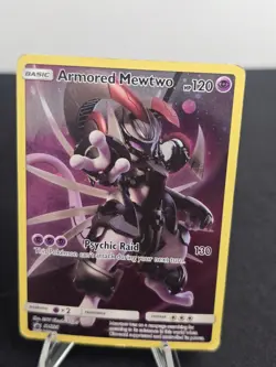 Armored Mewtwo SM228 Black Star Promo Holo Pokemon Card Moderately Heavy Played - Image 9