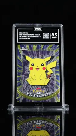 TAG 8.5 Pikachu #25 Chrome Topps TV Series 1 Holo Pokemon Card - Mint - Image 1