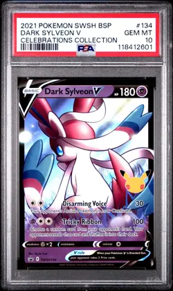PSA 10 DARK SYLVEON V SWSH134 SWSH: SWORD & SHIELD PROMO CARDS HOLO FA GEM MINT - Image 3
