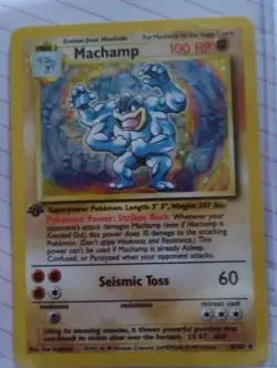 RARE 1995 Holographic  Machamp Pokemon Card 100HP Excellent Condition @Encased. - Image 1