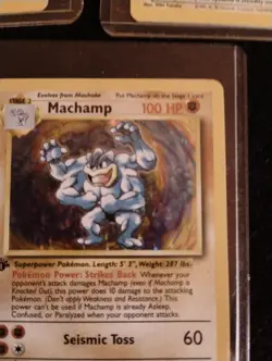 RARE 1995 Holographic  Machamp Pokemon Card 100HP Excellent Condition @Encased. - Image 10