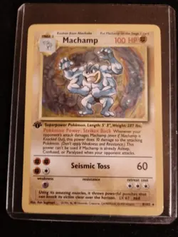 RARE 1995 Holographic  Machamp Pokemon Card 100HP Excellent Condition @Encased. - Image 2