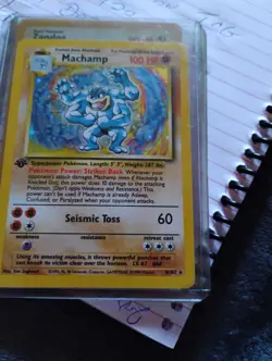 RARE 1995 Holographic  Machamp Pokemon Card 100HP Excellent Condition @Encased. - Image 9