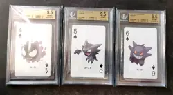 Gastly, Haunter, Gengar - BGS 9.5 - Pokemon Leafgreen Poker Deck Playing Cards - Image 1