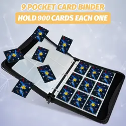 Trading Card Binder, 900 Pockets Card Binder, 9-Poccket Sided Pocket Sports Card - Image 10