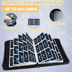 Trading Card Binder, 900 Pockets Card Binder, 9-Poccket Sided Pocket Sports Card - Image 12
