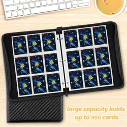 Trading Card Binder, 900 Pockets Card Binder, 9-Poccket Sided Pocket Sports Card - Image 6