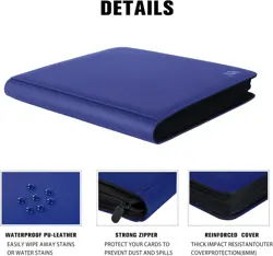 Premium 1000+ Pockets Card Binder,16 Pockets Card Binder Ringless Side Loading T - Image 103