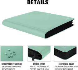 Premium 1000+ Pockets Card Binder,16 Pockets Card Binder Ringless Side Loading T - Image 60