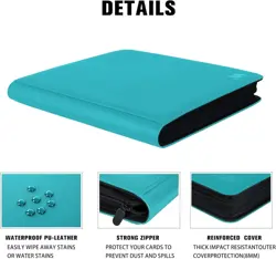 Premium 1000+ Pockets Card Binder,16 Pockets Card Binder Ringless Side Loading T - Image 81