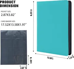 Premium 1000+ Pockets Card Binder,16 Pockets Card Binder Ringless Side Loading T - Image 82