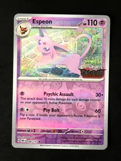 Pokémon Card TCG - Espeon 086/197 Best Buy Obsidian Flames Stamped Promo - NM ⭐ - Image 1