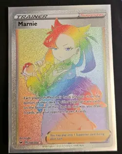 Marnie 208/202 Sword & Shield Base Full Art Rainbow Rare Pokemon Card * Mint * - Image 1