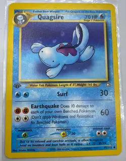 1st Edition Neo Genesis Quagsire 45/111 Pokemon Card WOTC Vintage Rare MP - Image 1