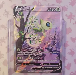 RAW NEAR Mint Pokémon Celebi V 245/264 Alt Full Art Fusion Strike - Image 1