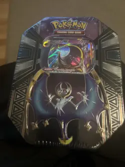 Lunala GX Tin Sun & Moon 2017 Pokemon TCG 4 Booster Packs FACTORY SEALED - Image 1