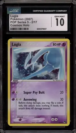 Pokemon Lugia POP Series 5 Cosmos Holo Rare #2 CGC 10 Gem Mint - Image 1