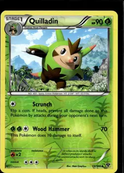 Pokemon Quilladin 13/146 XY Base Set Reverse Holo Uncommon LP - Image 1