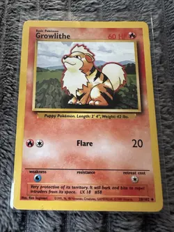 Growlithe 028/102 - Non Holo - Base Set - 1999 Pokémon TCG - Vintage - Image 3