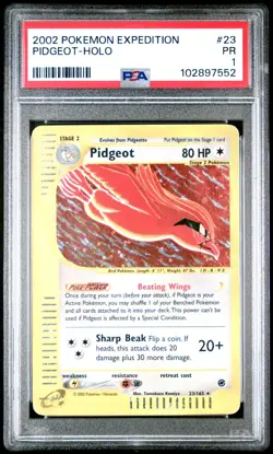 2002 Pokemon Expedition Pidgeot Holo 23/165 PSA 1 E-Reader Series POP 2 - Image 3