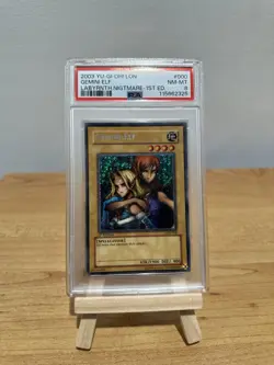 Yu-Gi-Oh! TCG 2003 LON Gemini Elf Labrynth Nightmare 1st Edition PSA 8 - Image 3