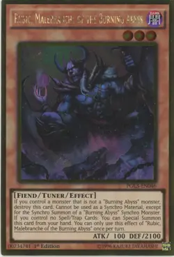 Yugioh Rubic, Malebranche Of The Burning Abyss PGL3-EN046 Gold Rare 1st ed LP - Image 1