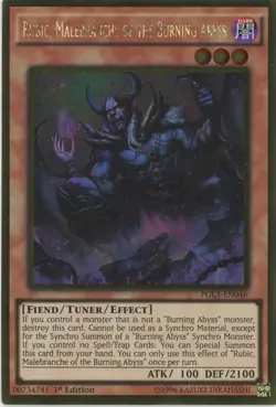 Yugioh Rubic, Malebranche Of The Burning Abyss PGL3-EN046 Gold Rare 1st ed LP - Image 2