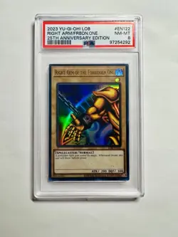 PSA 8 YUGIOH!- Right Arm of the Forbidden One- LOB-EN122 25th Anniversary - Image 1