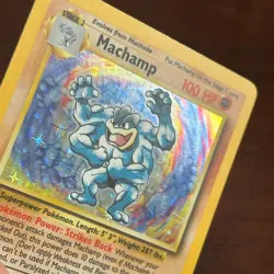 1st Edition Machamp 8/102 Holo Rare Base Set Pokemon Card - Image 2