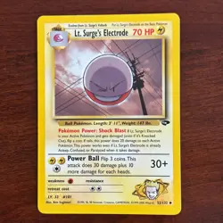 Lt Surge's Electrode 52/132 Uncommon Gym Challenge Pokemon Card - Image 1