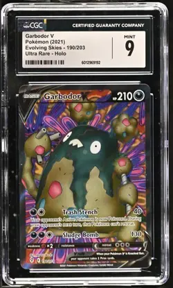 Pokémon TCG 2021 Full Art Garbodor V Evolving Skies 190/203 CGC 9 190/203 - Image 1
