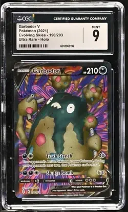 Pokémon TCG 2021 Full Art Garbodor V Evolving Skies 190/203 CGC 9 190/203 - Image 3