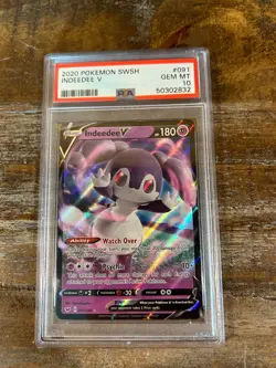 Pokemon 2020 Sword Shield INDEEDEE V #091 PSA 10 Gem Mint RARE - Image 3
