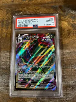 POKEMON 2023 Crown Zenith Full Art RAYQUAZA Vmax #102 PSA 10 Gem Mint RARE - Image 3