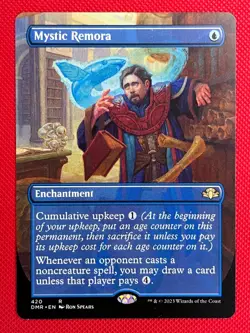 MTG 1X Mystic Remora X1 (Borderless) Dominaria Remastered Magic - NM/MT - Image 1