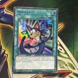 Yugioh! Mimicat DLCS-EN078 Ultra Rare 1st Edition NM BLUE - Image 1