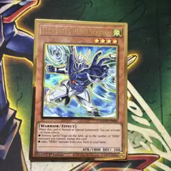 Yugioh! Elemental HERO Stratos MAGO-EN004 Gold Rare 1st Edition NM - Image 1