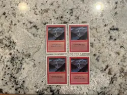 Mtg Lightning Bolt x4 - Magic the Gathering Revised Lightning Bolt Set Played - Image 1