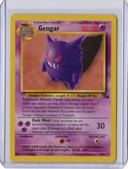 Pokemon TCG Gengar 20/62 Fossil Set Non Holo Rare Unlimited 1999 WOTC LP - Image 1