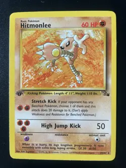 Hitmonlee 1st First Edition Pokemon TCG Fossil 22/62 LP - Image 1