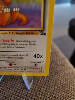 Dragonite 19/62 Rare Non Holo Fossil Set Pokemon Card WOTC 1999 TCG LP++ - Image 13