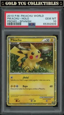 PSA 10 ⭐️ Pokemon Spanish Pikachu - 2010 Japanese World Promo Graded Card - Image 2