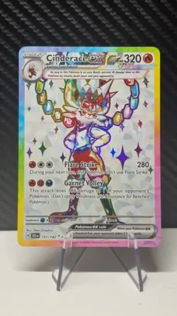 Cinderace ex 157/142 Sv07 Stellar Crown Holo Full Art Holo Rare Pokemon Card - Image 1