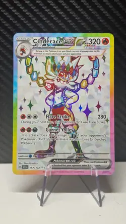 Cinderace ex 157/142 Sv07 Stellar Crown Holo Full Art Holo Rare Pokemon Card - Image 2