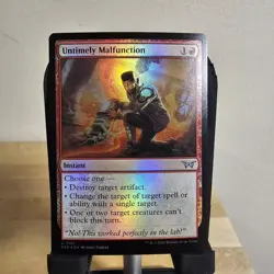 MTG FOIL Untimely Malfunction  - Duskmourn: House of Horror NEVER PLAY + 1card - Image 2