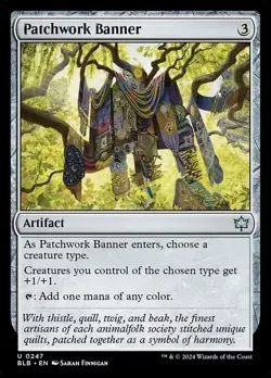 Patchwork Banner NM Eng MTG - Bloomburrow NEVER PLAY + 1 random card - Image 1
