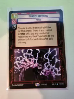 STAR WARS UNLIMITED TCG SPARK OF REBELLION: LEGENDARY CARD: FORCE LIGHTNING - Image 1