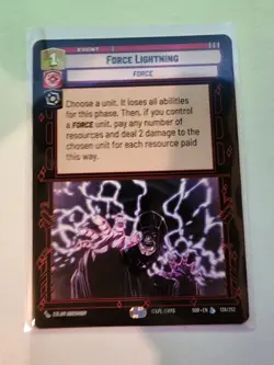 STAR WARS UNLIMITED TCG SPARK OF REBELLION: LEGENDARY CARD: FORCE LIGHTNING - Image 2