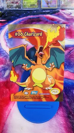 Charizard CLEAR Pokémon Card Topps BLUE Label TV Animation #06 LP PC3 Vintage - Image 1